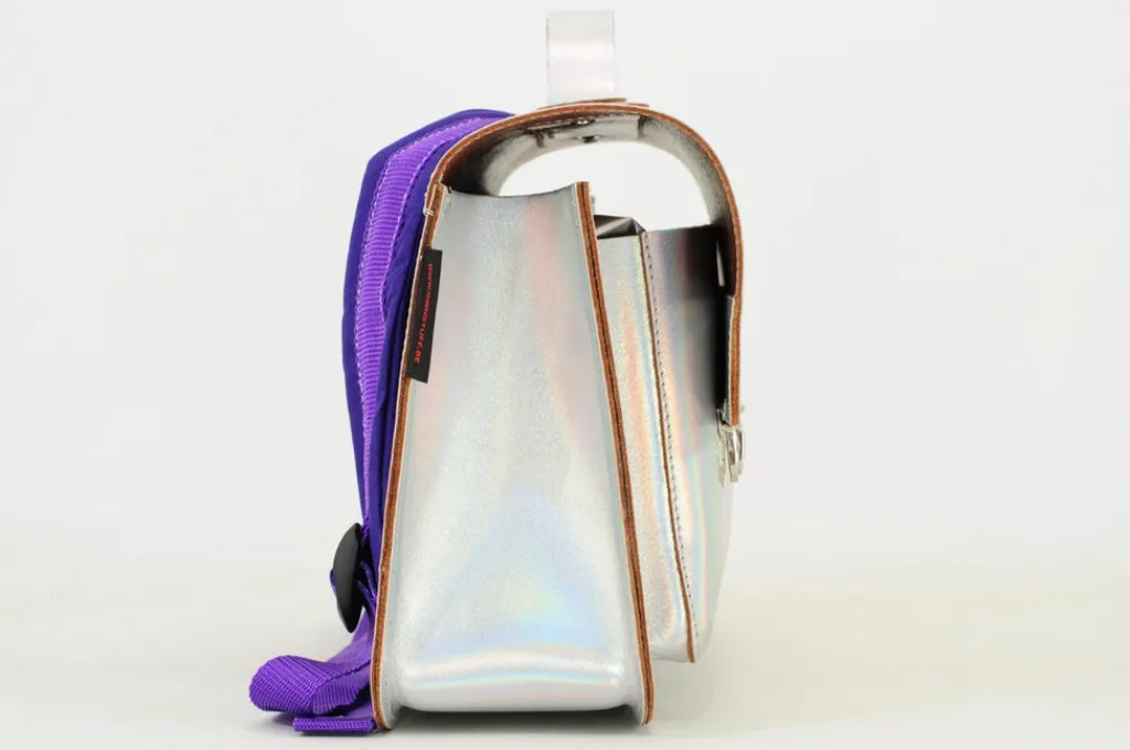 Own Stuff Lederen kleutertas - Silver -
