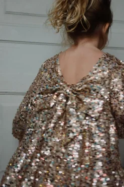 Konges Slojd Lila jurk - Gold glitter - New