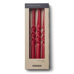 Humdakin Lot de 4 bougies torsadées - Christmas red - Best