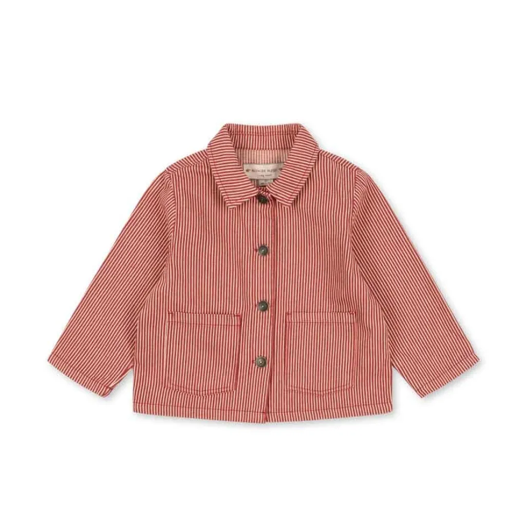 Konges Slojd Luc shirt jacket - Milk rouge stripe - Clearance