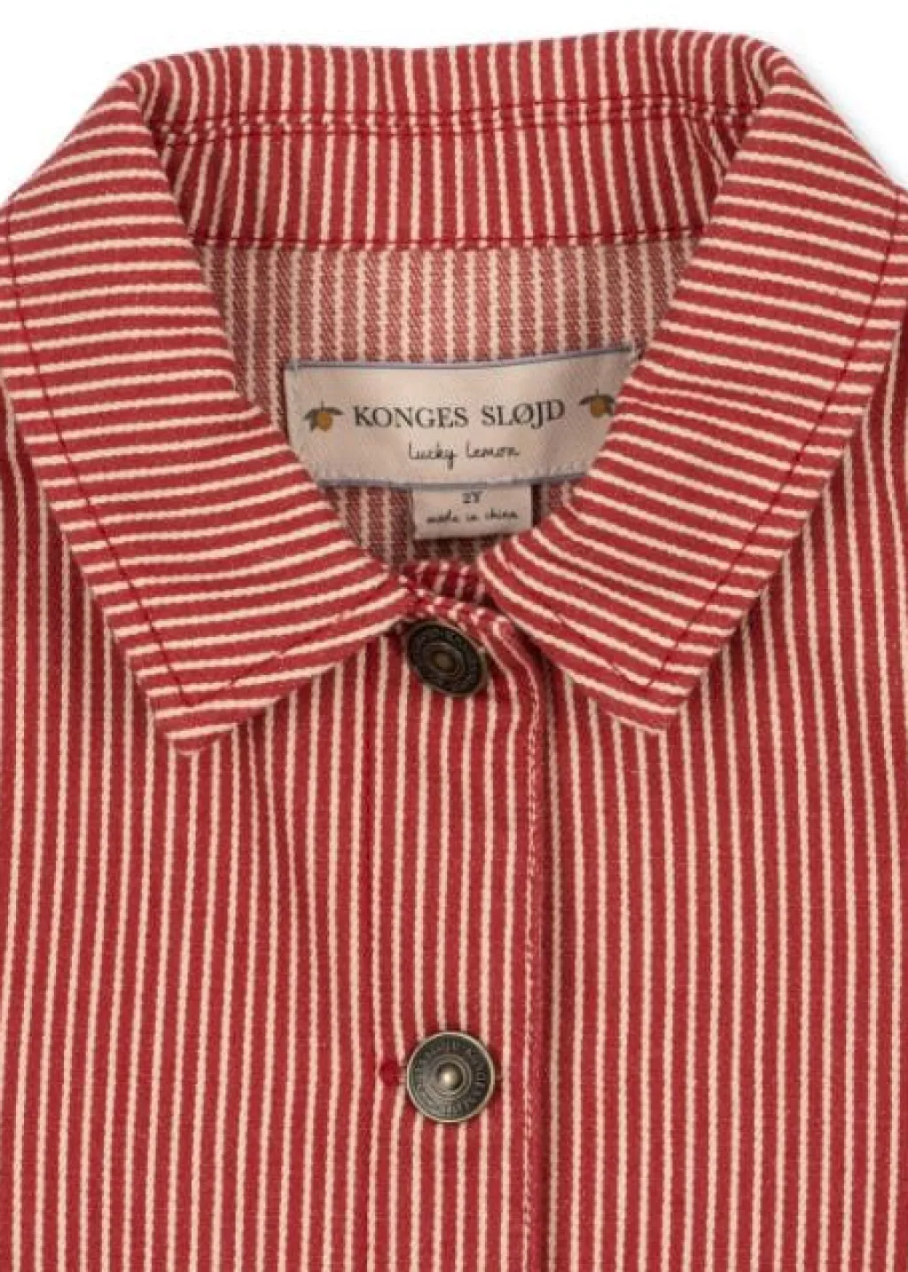 Konges Slojd Luc shirt jacket - Milk rouge stripe - Clearance