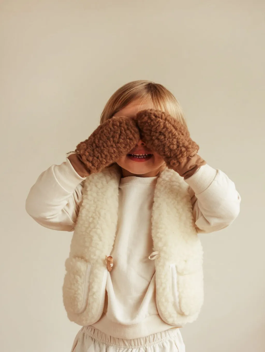 BINIBAMBA Merino wol snuggle vest - Milk - Best