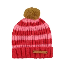 Piupiuchick Muts met pompon - Rood & roze - Sale