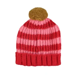 Piupiuchick Muts met pompon - Rood & roze - Sale