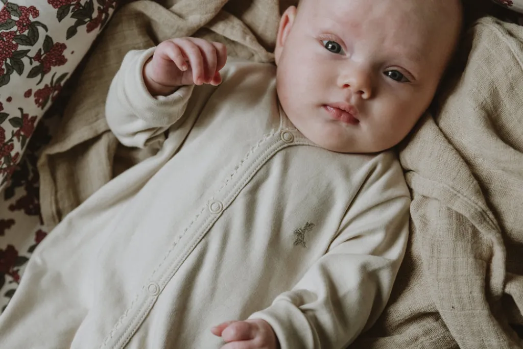 Garbo & Friends newborn sloefjes - jersey footsies sand - Best
