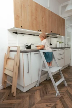 Ette Tete Opvouwbare & verstelbare leertoren Step'n'Fold - Grijs - Online
