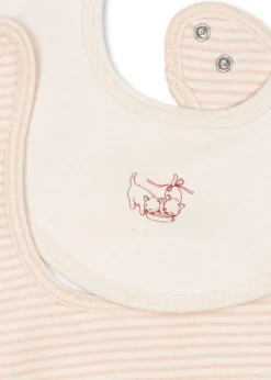 Fanga Fontana 2-pack slabbetjes Fio Stripe - Blush Mix - Discount