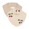 Konges Slojd 2-pack slabbetjes met fronsjes - Ma grande cerise - New