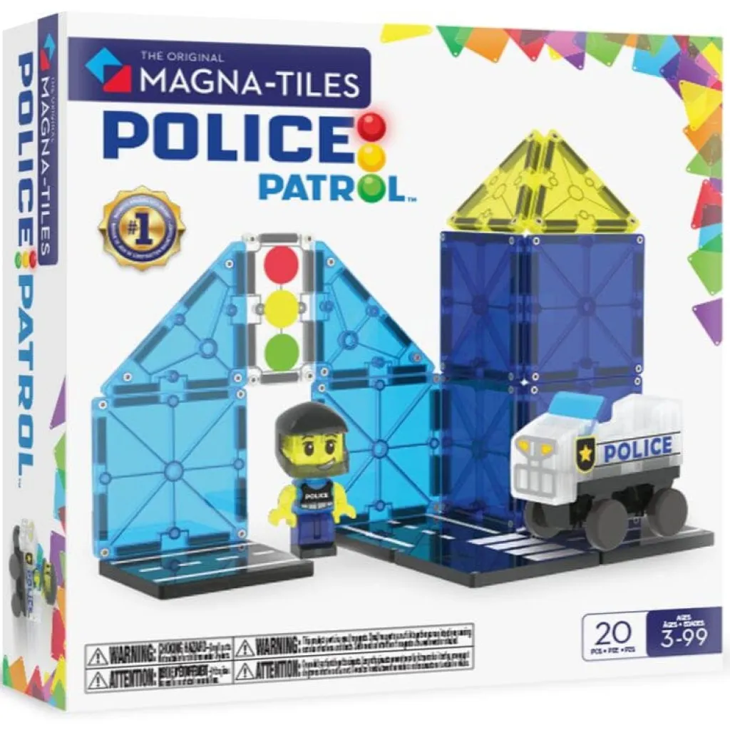 Magna-Tiles Police Patrol set - 20 stuks - Clearance