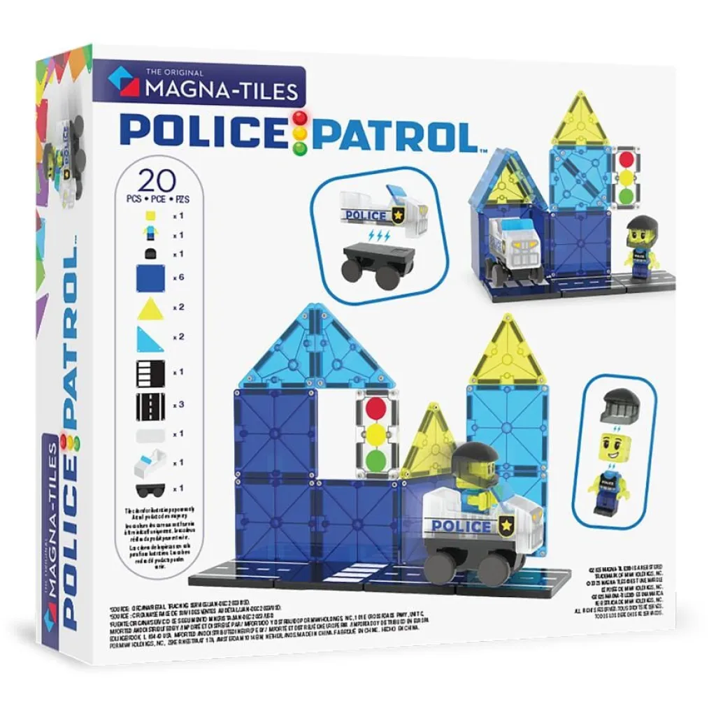 Magna-Tiles Police Patrol set - 20 stuks - Clearance