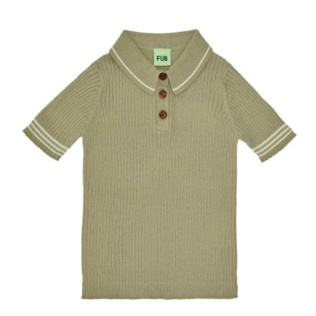 FUB Polo in ribstof - Khaki - Sale
