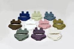 Yaarn Poppenkleding - Doll set top & bloomer August - gehaakt katoen - Blush - Online