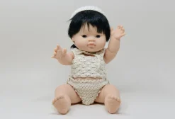 Yaarn Poppenkleding - Doll set top & bloomer August - gehaakt katoen - Beige - Online