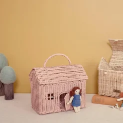 Olli Ella Rattan Casa Clutch - Rose - Outlet