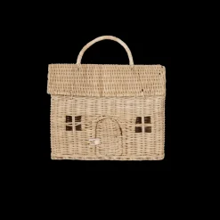 Olli Ella Rattan Casa Clutch - Straw - Hot