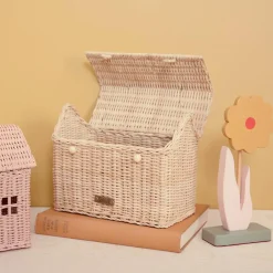 Olli Ella Rattan Casa Clutch - Straw - Hot