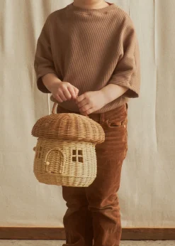 Olli Ella Rattan Mushroom Basket - Natural Paddenstoel - Online