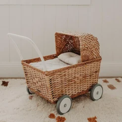 Olli Ella Rattan Strolley - Natural Poppenwagen - Clearance