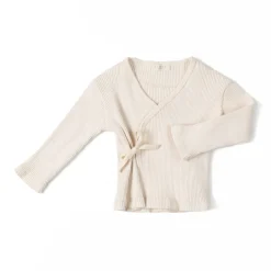 Nixnut Rib wrap t-shirt lange mouwen - Cream - Online