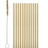 Bloomingville Rietjes Mendi Straws and brush - Gold - Sale