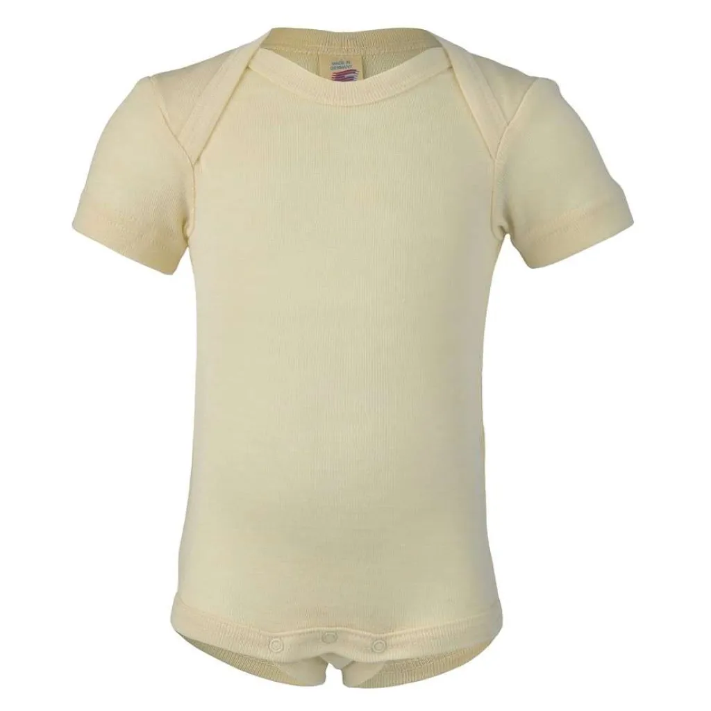 Engel Natur Romper met korte mouwen in wol & zijde mix - Natural - Discount