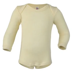 Engel Natur Romper met lange mouwen in wol & zijde mix - Natural - Best