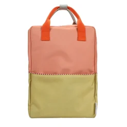 Sticky Lemon Rugzak large - Wonders Coral pink + Reed green - Discount