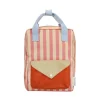 Sticky Lemon Rugzak medium - Wonders Envelope Stripes Coral Pink + Sandy yellow - Sale