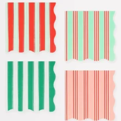 Meri Meri Serviettes - Festive rayé petit - Discount
