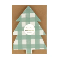 Meri Meri Serviettes sapin de Noël - Carreaux Vichy - Discount