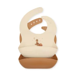 Konges Slojd Siliconen slabbetjes 2 pack - Foxie - Hot