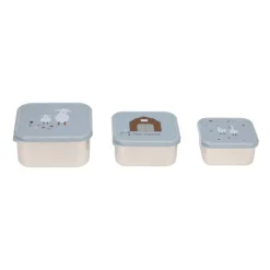 Lässig Snackdoosjes stainless steel - set van 3 - Tiny Farmer - Blue - Clearance