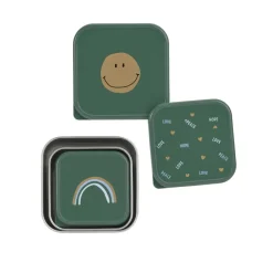 Lässig Snackdoosjes stainless steel - set van 3 - Happy Rascals - Smile Green - Best
