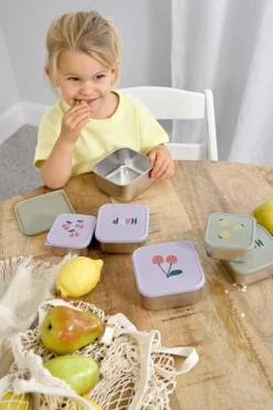 Lässig Snackdoosjes stainless steel - set van 3 - Happy Fruits - Cherry - Best