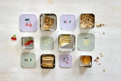Lässig Snackdoosjes stainless steel - set van 3 - Happy Fruits - Cherry - Best