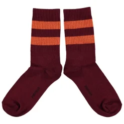 Piupiuchick Sokken - Bordeaux & Orange stripes - Clearance