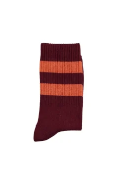 Piupiuchick Sokken - Bordeaux & Orange stripes - Clearance