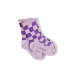 Nixnut Sokken - Checkered Purple - Discount