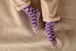 Nixnut Sokken - Checkered Purple - Discount