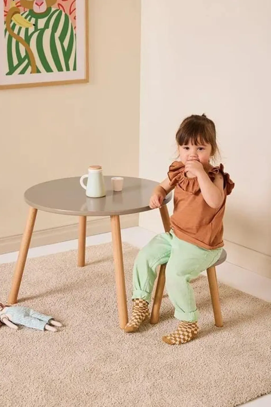 Kid's Concept Stoel en tafel set - lichtbruin - Best