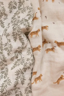 Main Sauvage Swaddle blanket muslin 110x110cm - Savannah - Discount