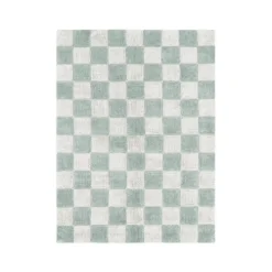 Lorena Canals Tapis lavable - Carreaux Bleu Sauge - Sale