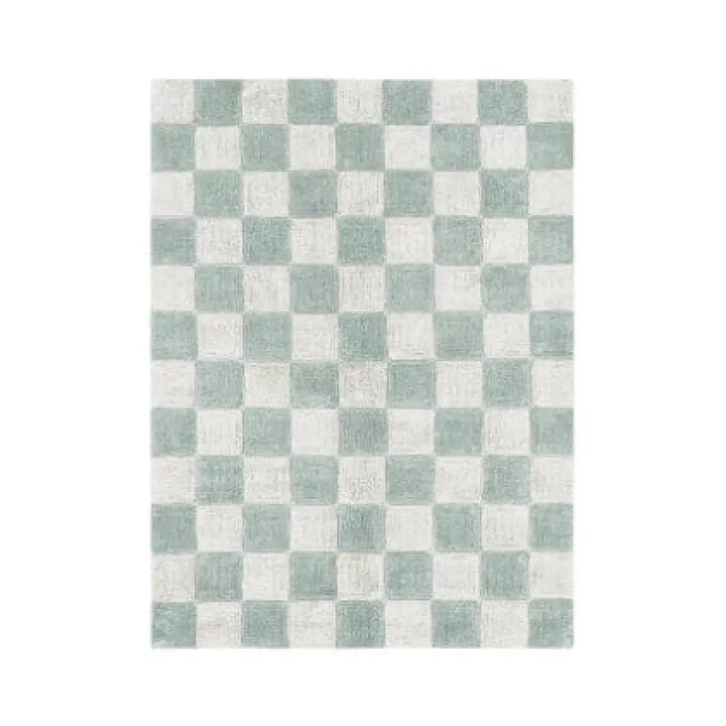 Lorena Canals Tapis lavable - Carreaux Bleu Sauge - Sale