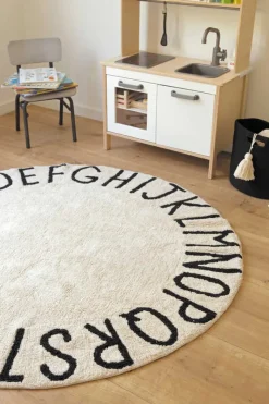 Lorena Canals tapis rond lavable - alphabet -