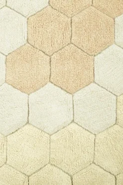 Lorena Canals Tapis rond lavable Honeycomb - Golden - Outlet