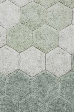 Lorena Canals Tapis rond lavable Honeycomb - Blue Sage - Best