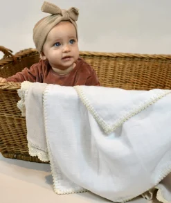 Yaarn Triple Swaddle Blanket 70x100cm handgemaakt - Beige -