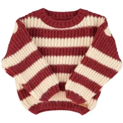 Piupiuchick Trui - Bordeaux & Light pink stripes - Online