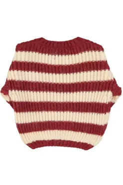 Piupiuchick Trui - Bordeaux & Light pink stripes - Online