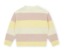 Bonton trui met streepjes - multi pistache - Online